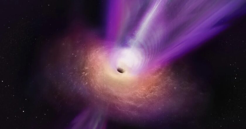 Immagine rivela un getto lanciato da un buco nero